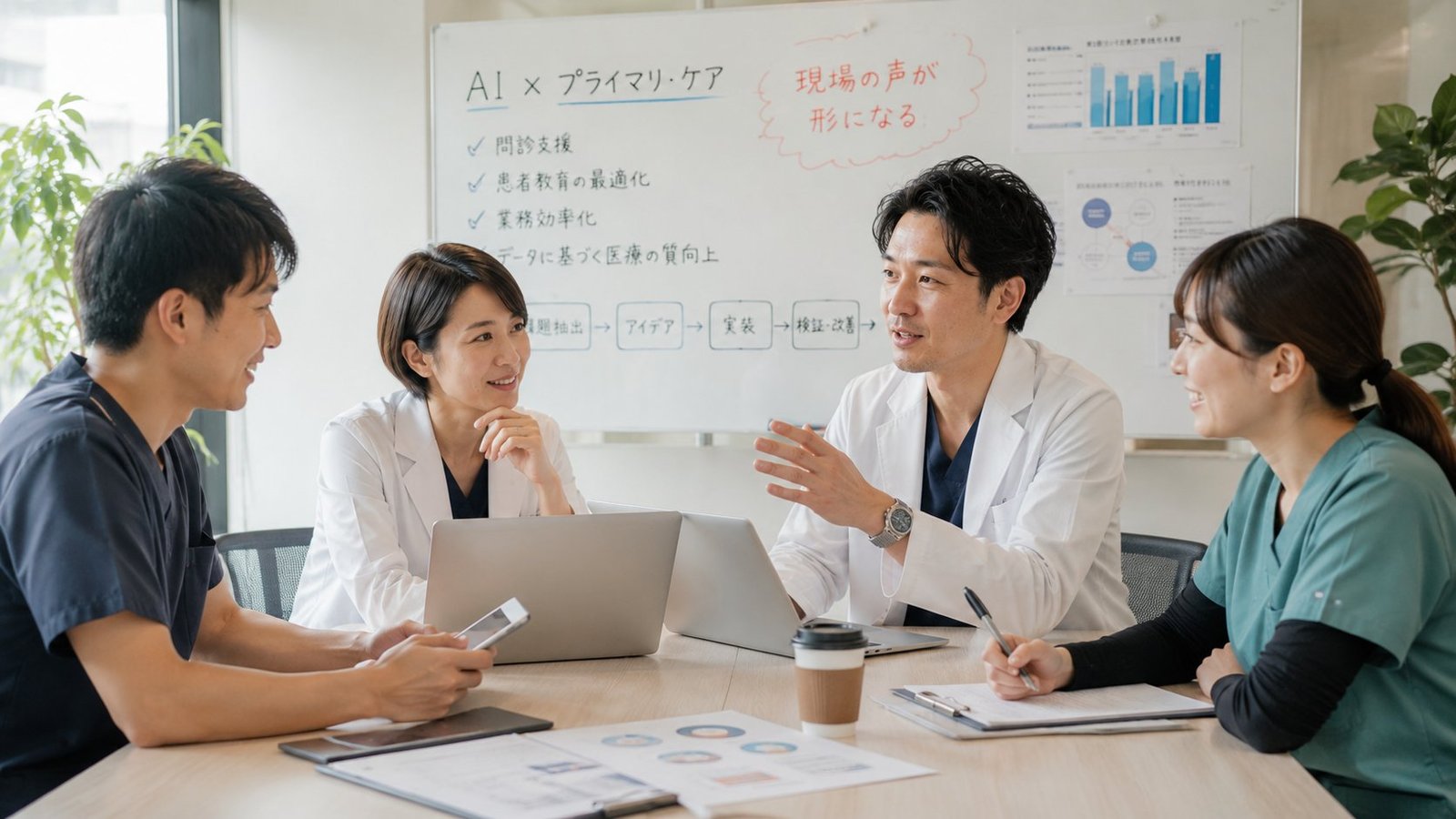医師たちがAI×プライマリ・ケアの戦略を議論するシーン